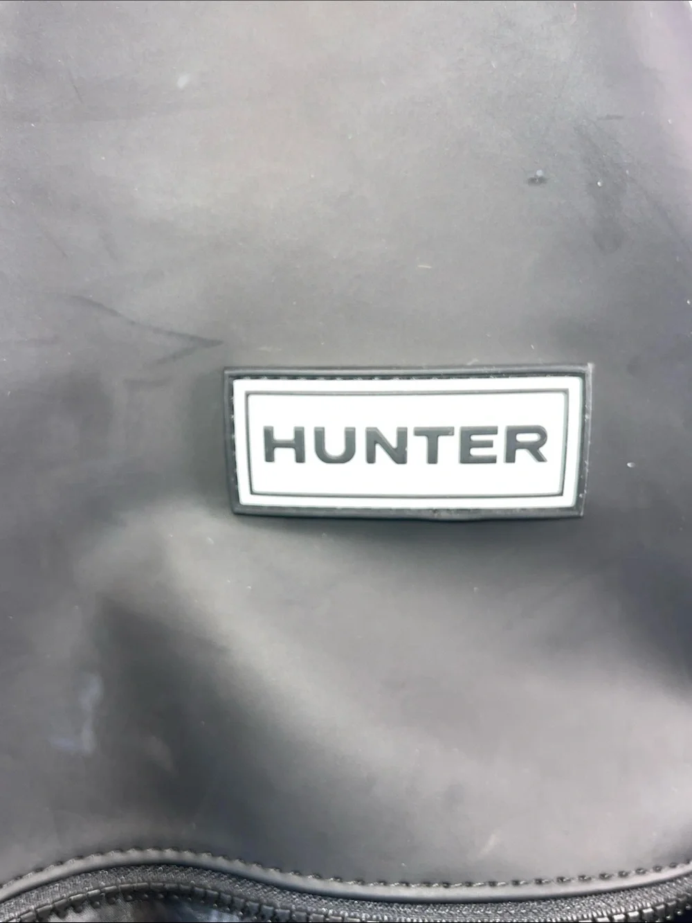 Hunter Original Roll Top Rubberized Backpack Black Water Resistant Travel Bag